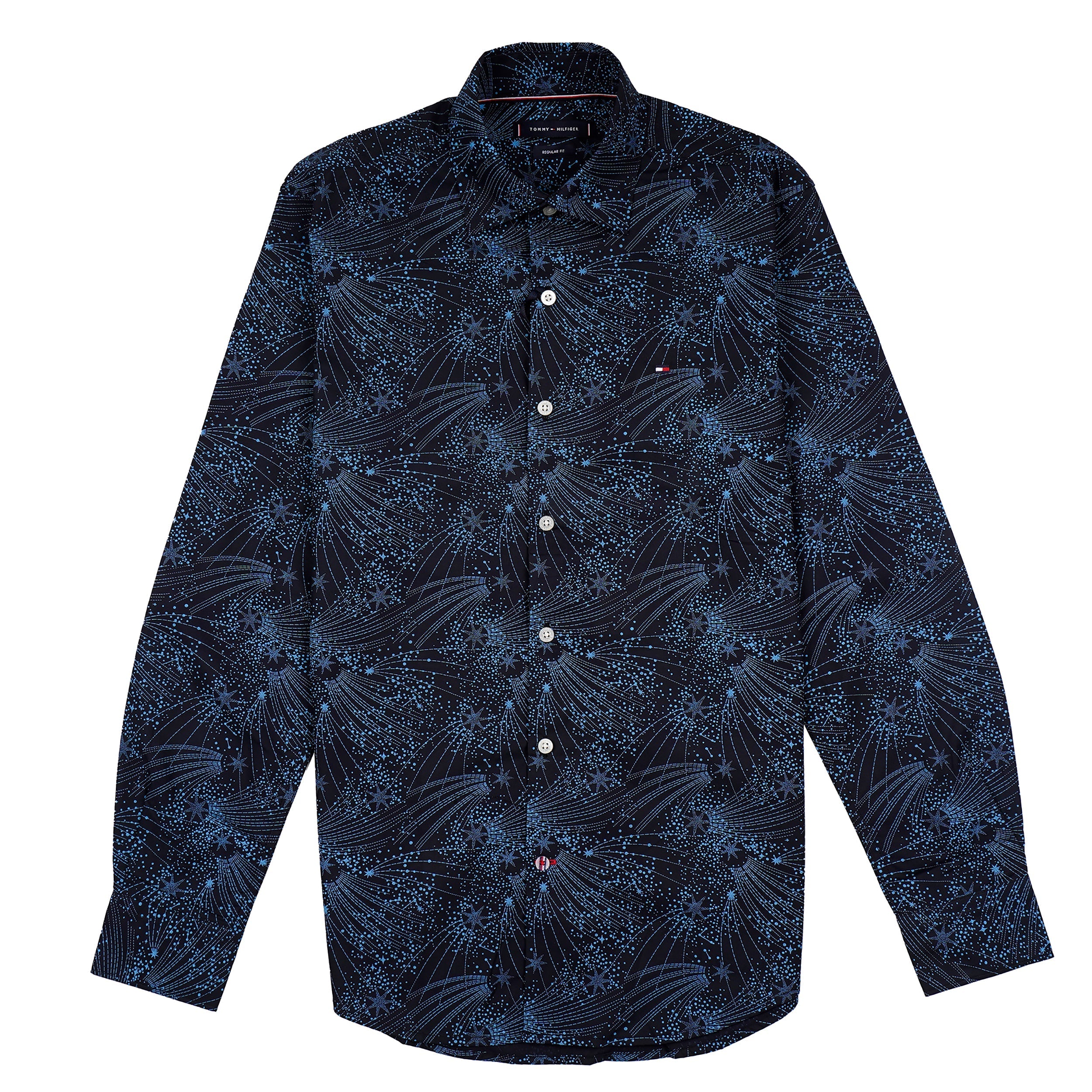TOMMY HILFIGER Quasar Indigo Slim Fit Long Sleeve Shirt