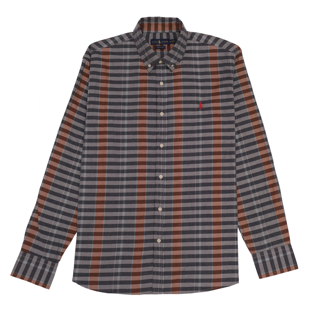 RALPH LAUREN Urban Slate Plaid Classic Fit Button-Down Shirt