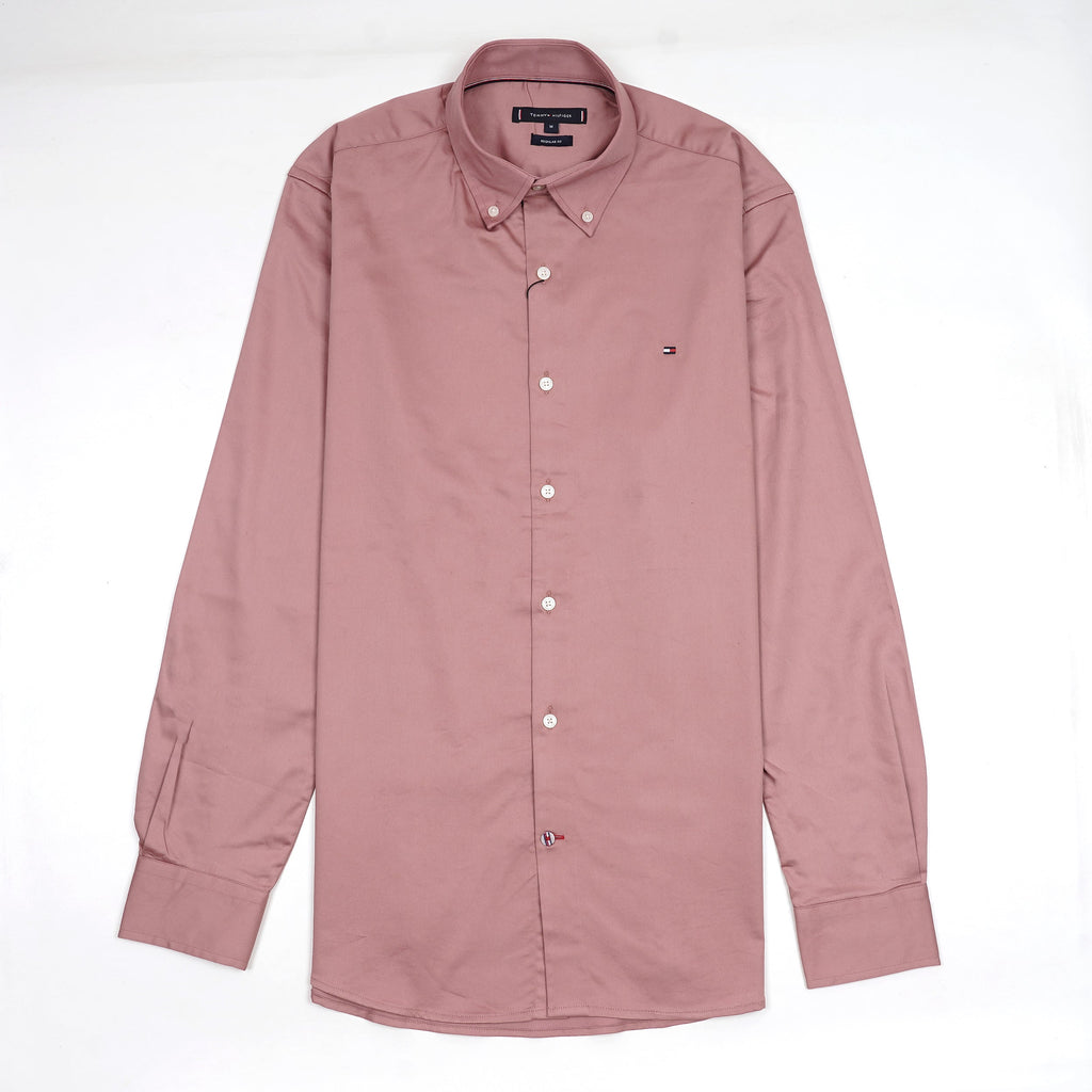 TOMMY HILFIGER Radiant Coral Sophisticated Fit Long Sleeve Button-Down Shirt