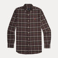 POLO RALPH LAUREN Ember Wine Tailored Fit Long Sleeve Flannel Shirt