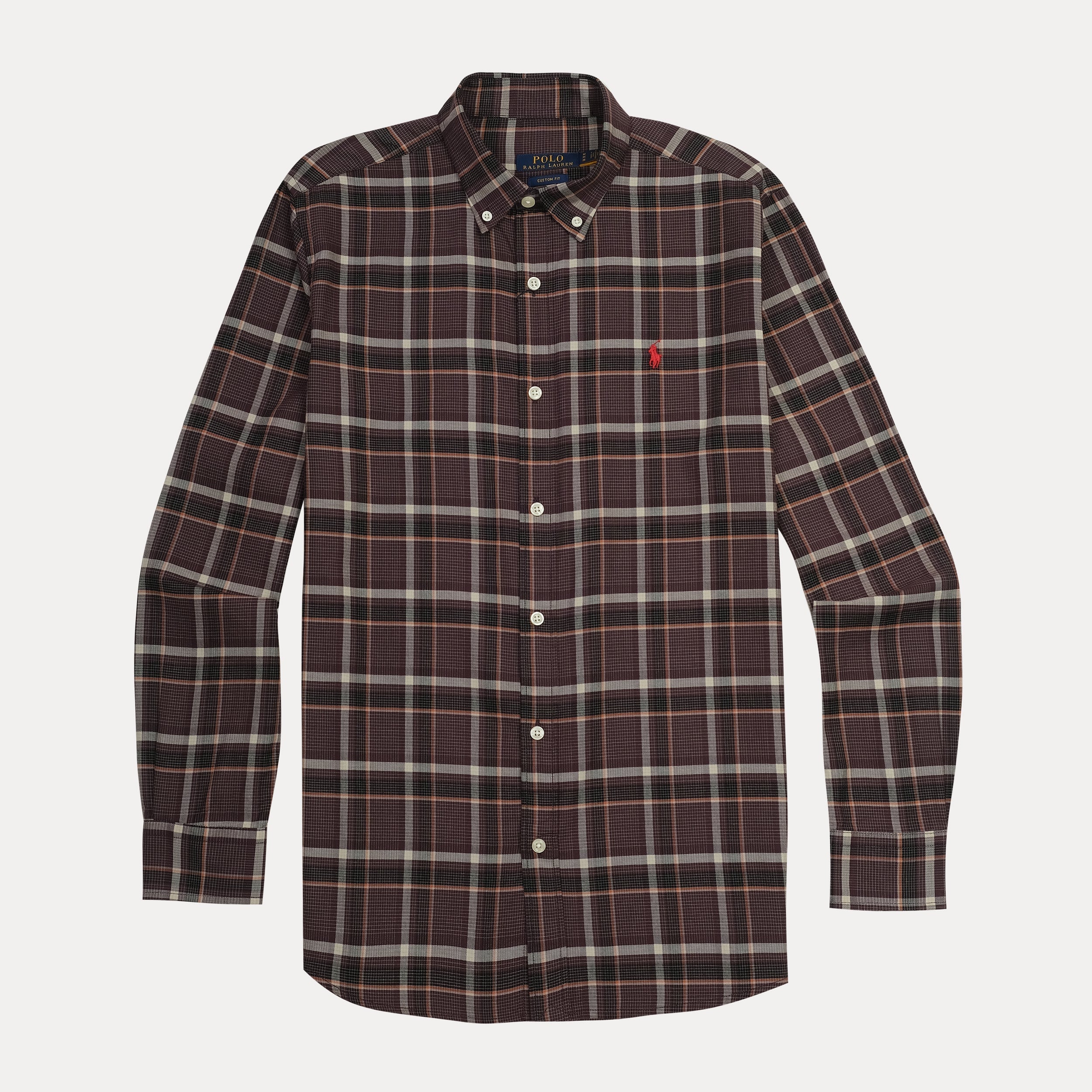 POLO RALPH LAUREN Ember Wine Tailored Fit Long Sleeve Flannel Shirt