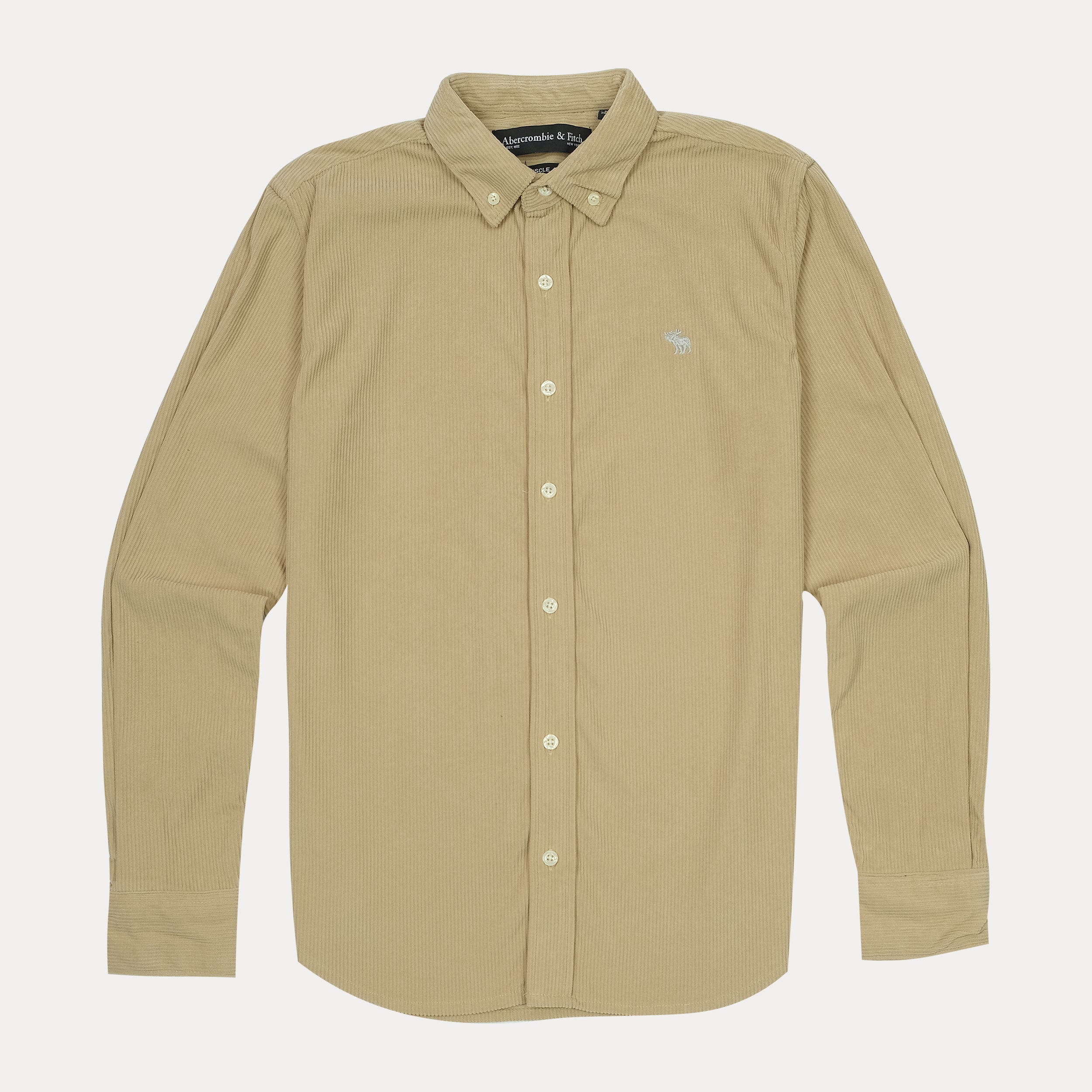 ABERCROMBIE & FITCH Opulent Olive Muscle Fit Long Sleeve Shirt