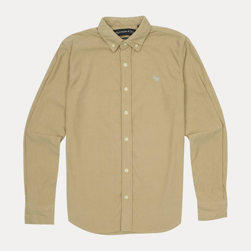 ABERCROMBIE & FITCH Opulent Olive Muscle Fit Long Sleeve Shirt