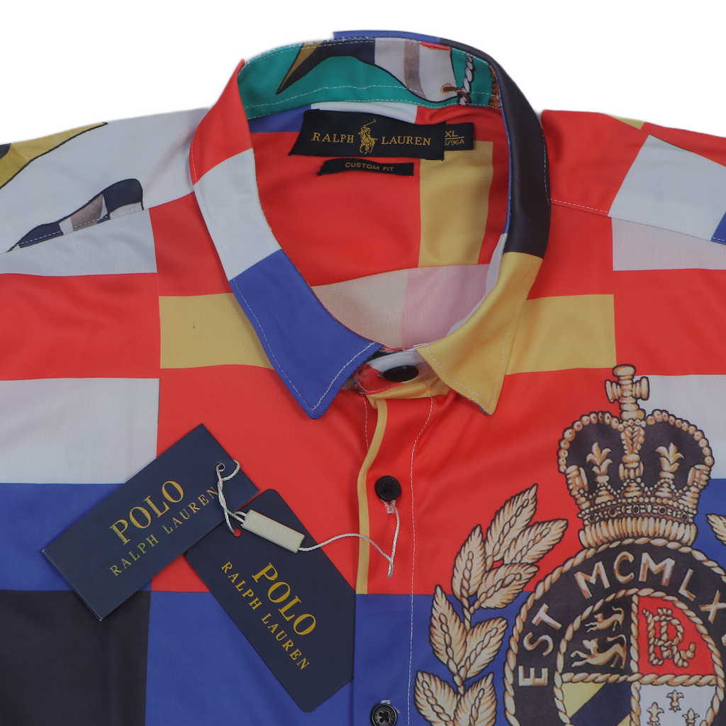 RALPH LAUREN Vibrant Lagoon Custom Fit Short Sleeve Shirt
