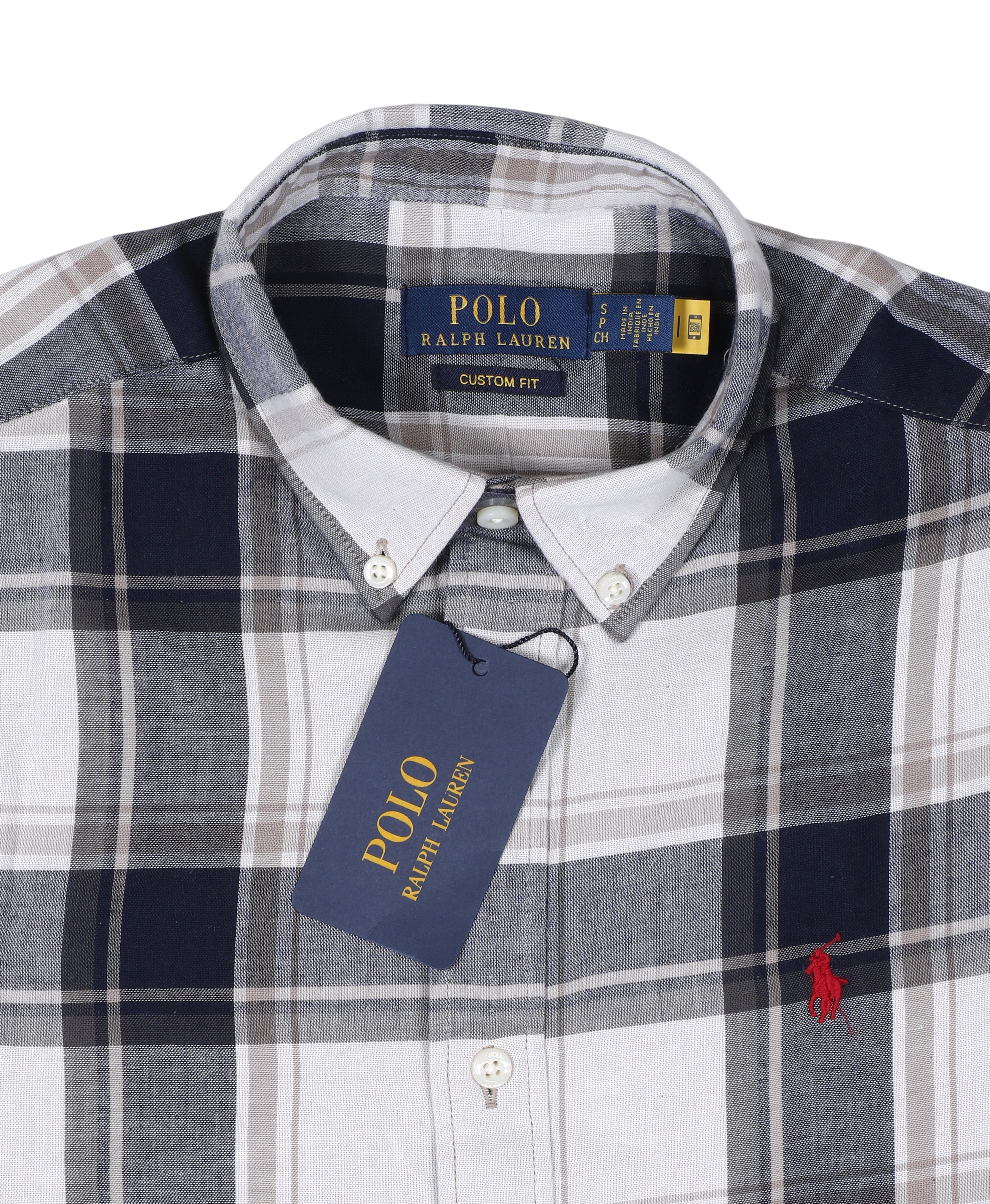 POLO RALPH LAUREN Twilight Slate Custom Fit Plaid Button-Down Shirt