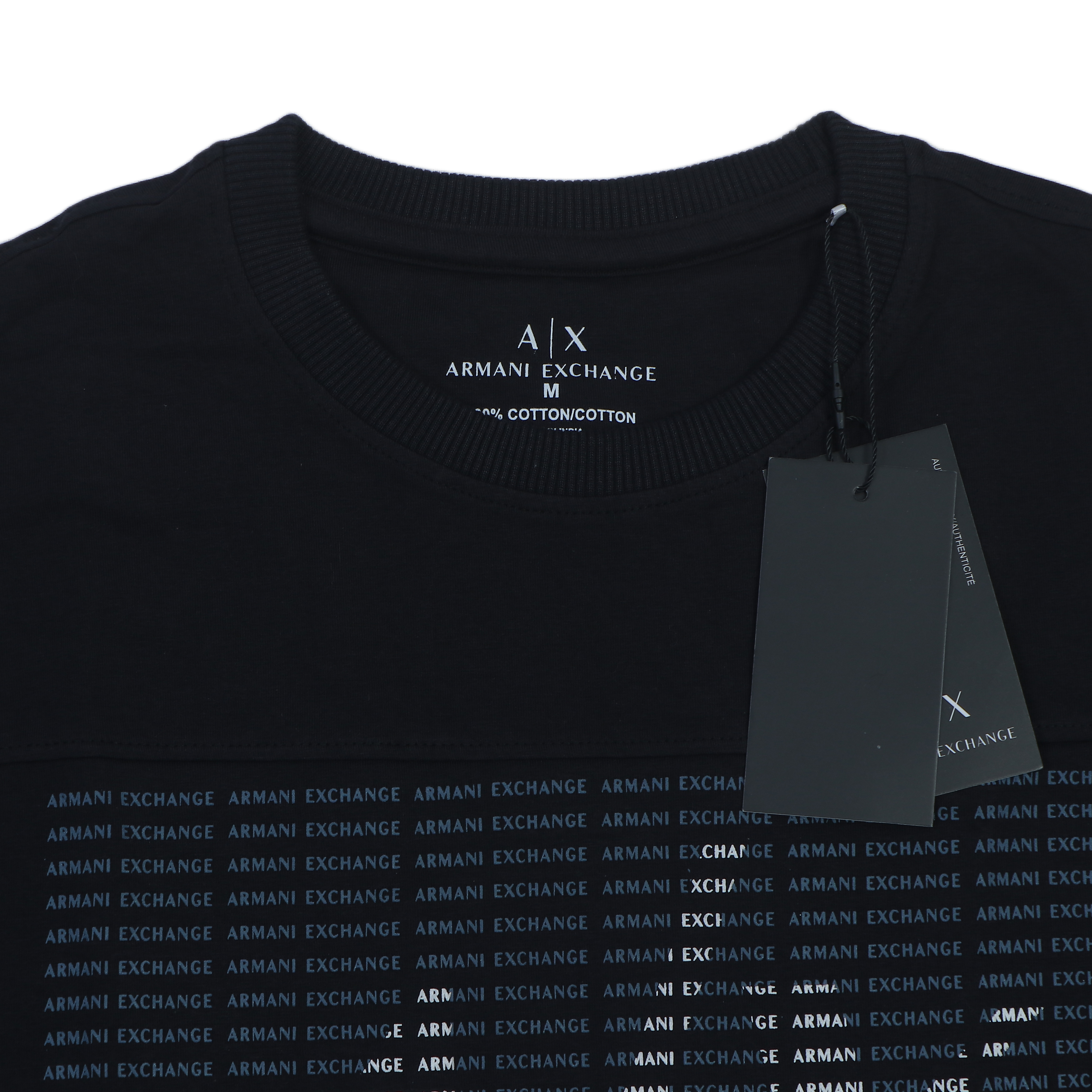 ARMANI EXCHANGE Prismatic Onyx Whisper Short Sleeve Premium Cotton T-Shirt