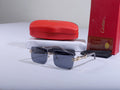 CARTIER Enchanted Azure Luxe Square Frame Sunglasses with Protective Case