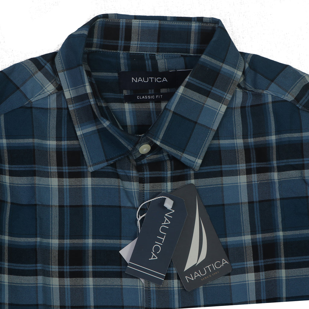 NAUTICA Deep Sea Teal Classic Fit Long Sleeve Flannel Shirt