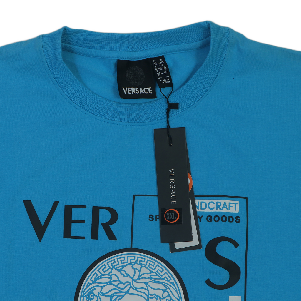 VERSACE Electric Azure Tailored Fit Short Sleeve T-Shirt
