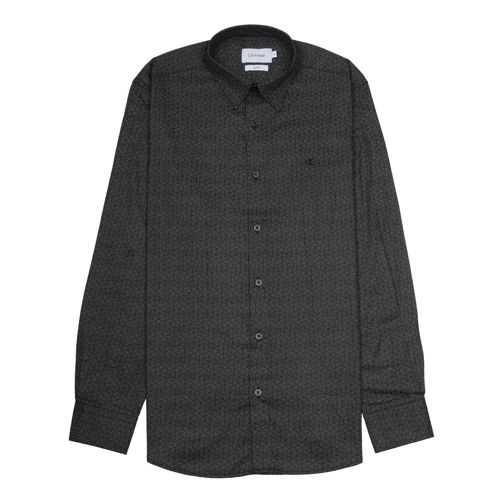 CALVIN KLEIN Shadowed Obsidian Slim Fit Long Sleeve Shirt
