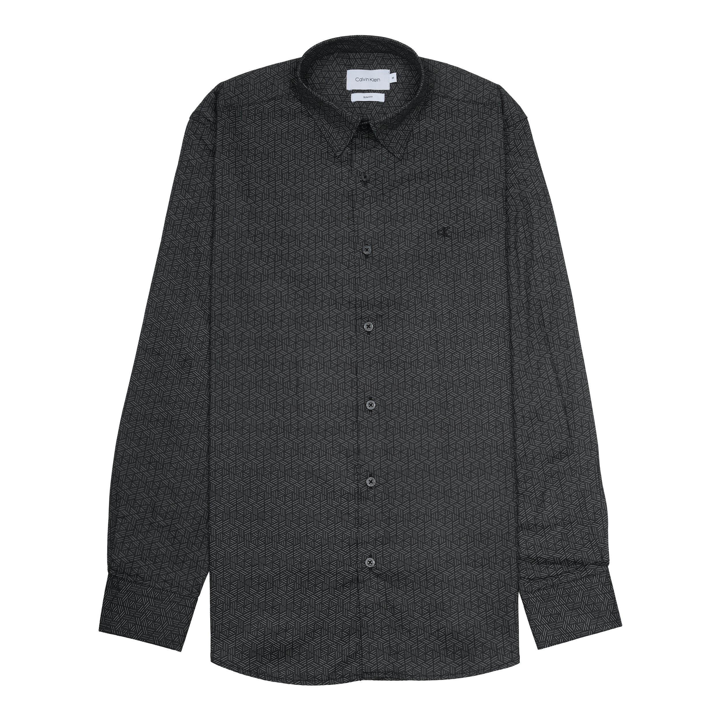 CALVIN KLEIN Shadowed Obsidian Slim Fit Long Sleeve Shirt