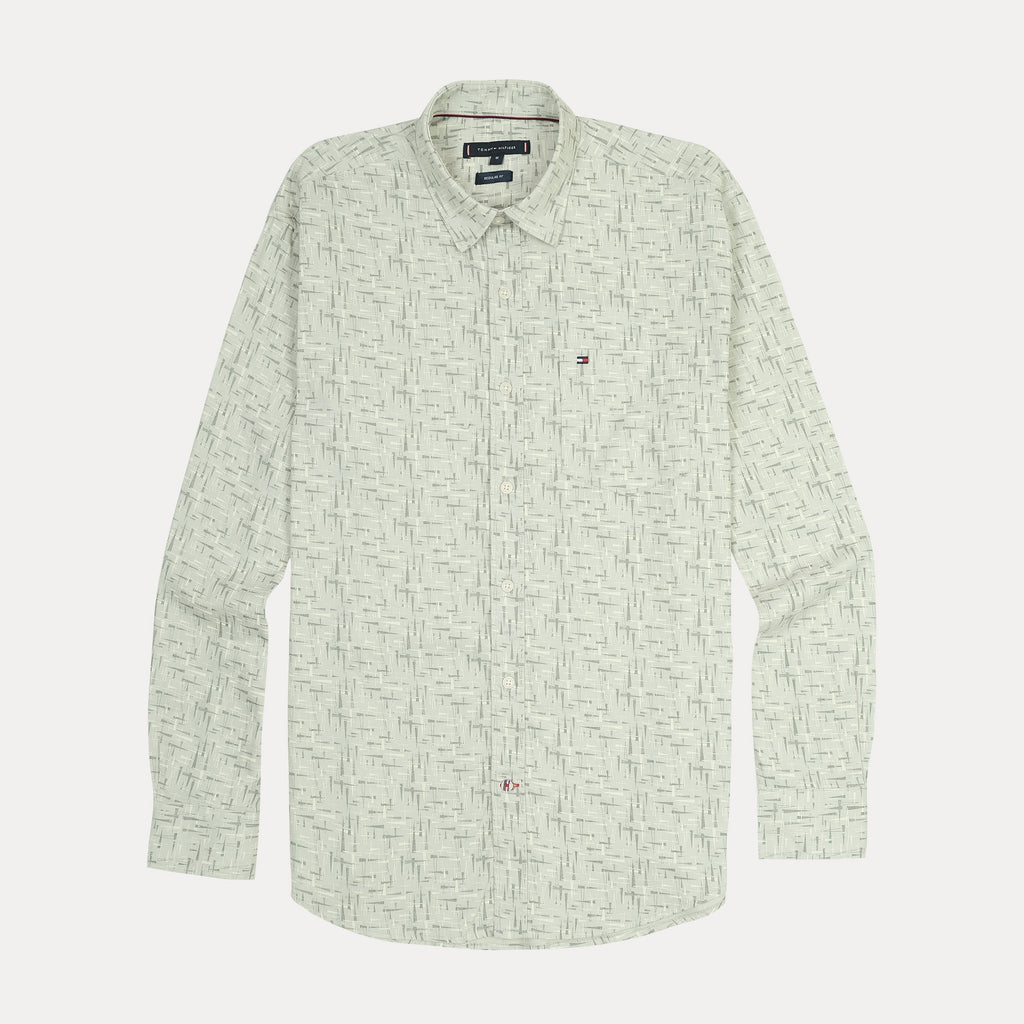TOMMY HILFIGER Mystic Fern Tailored Fit Long Sleeve Textured Shirt