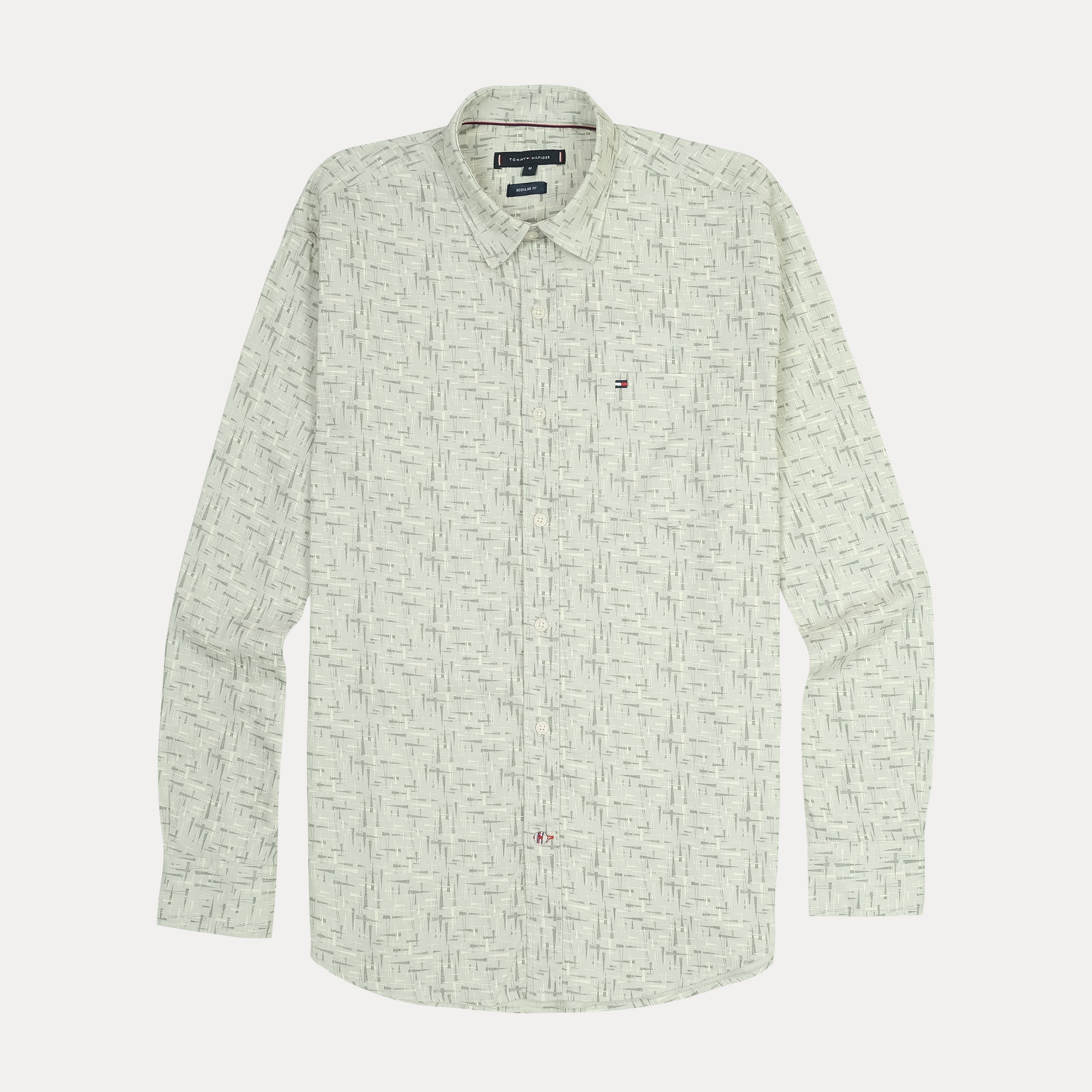 TOMMY HILFIGER Mystic Fern Tailored Fit Long Sleeve Textured Shirt