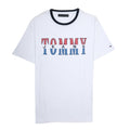 TOMMY HILFIGER Cloud White Retro Logo Oversized Tee