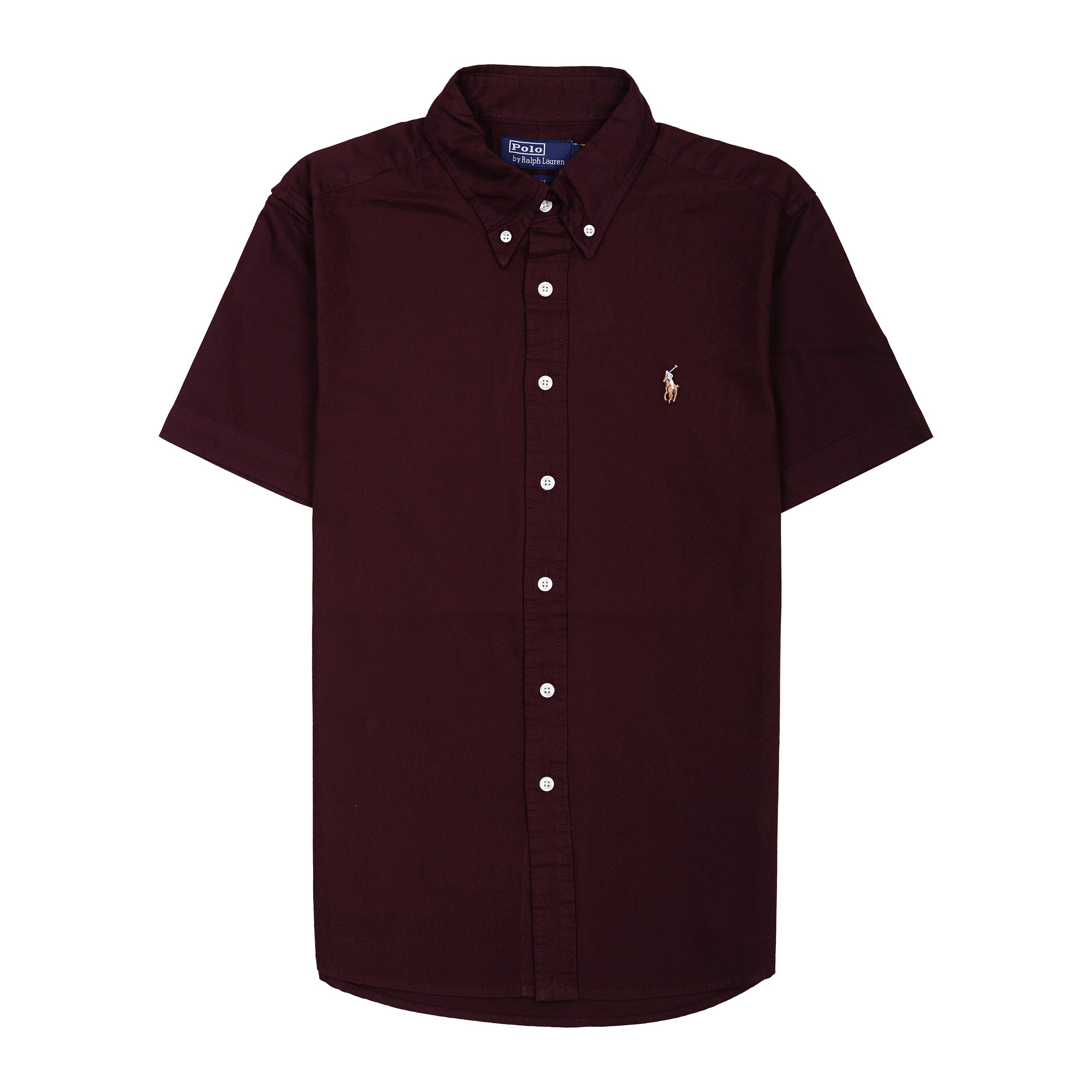 POLO RALPH LAUREN Crimson Velvet Relaxed Fit Short Sleeve Button-Down Shirt