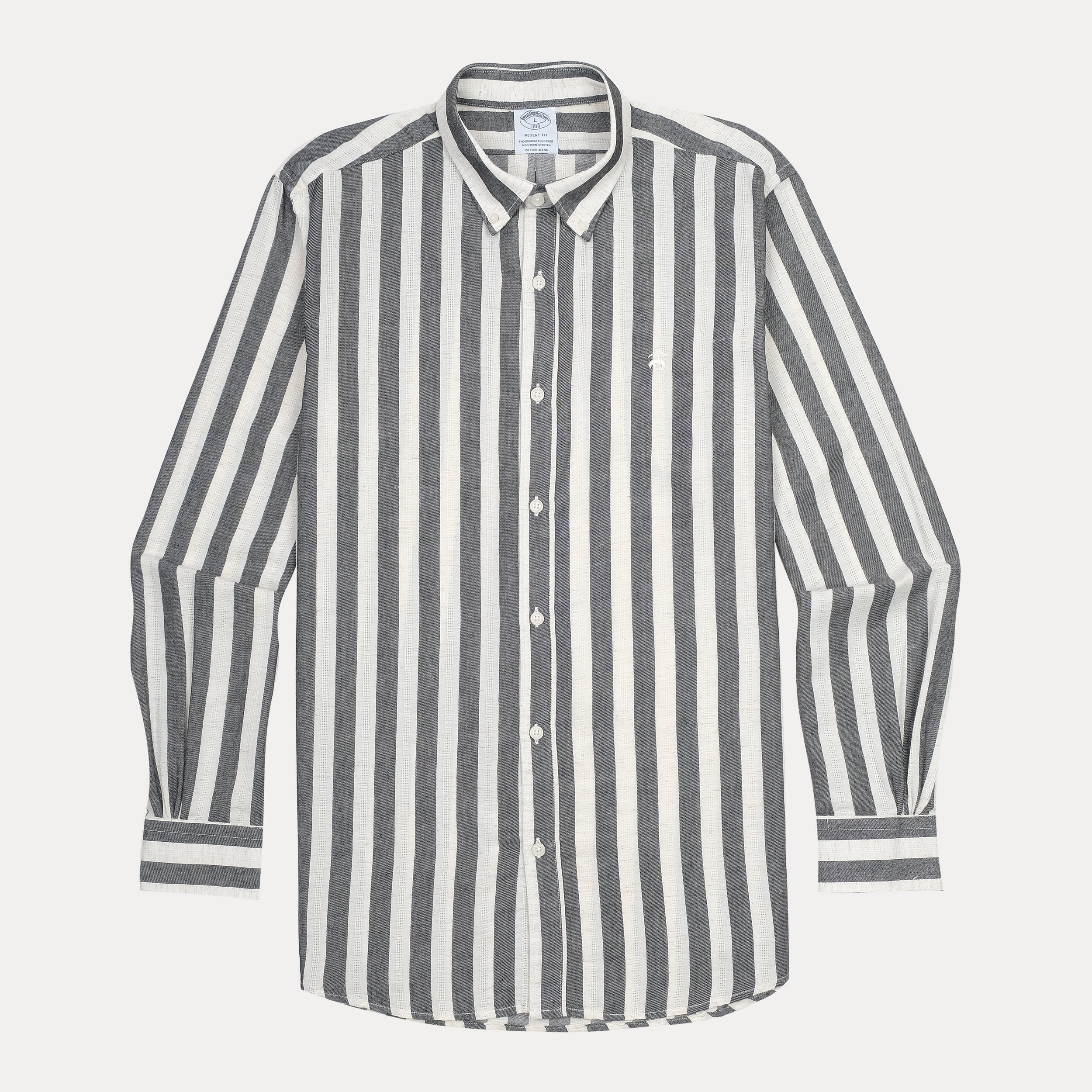 BROOKS BROTHERS Tempest Ash Tailored Fit Long Sleeve Cotton-Blend Button-Up Shirt