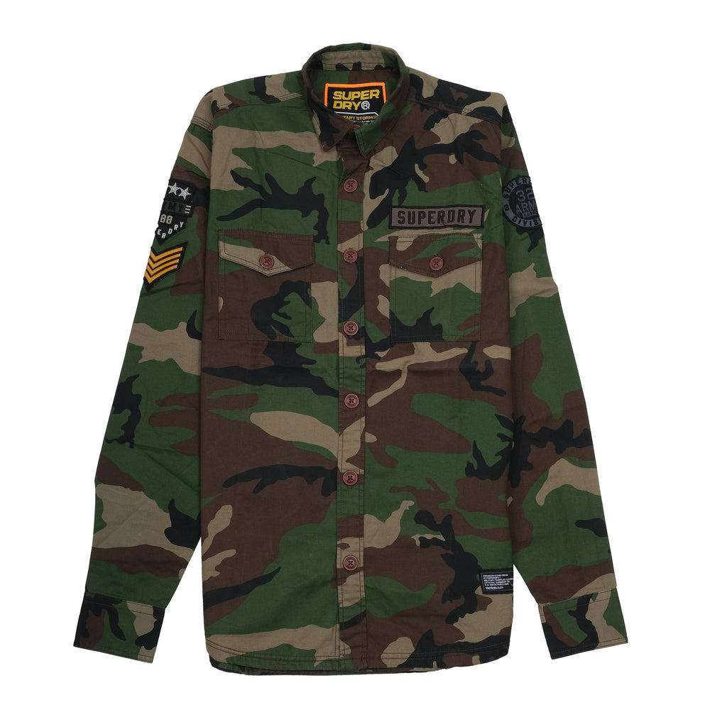 SUPERDRY Enchanted Olive Slim Fit Long Sleeve Shirt