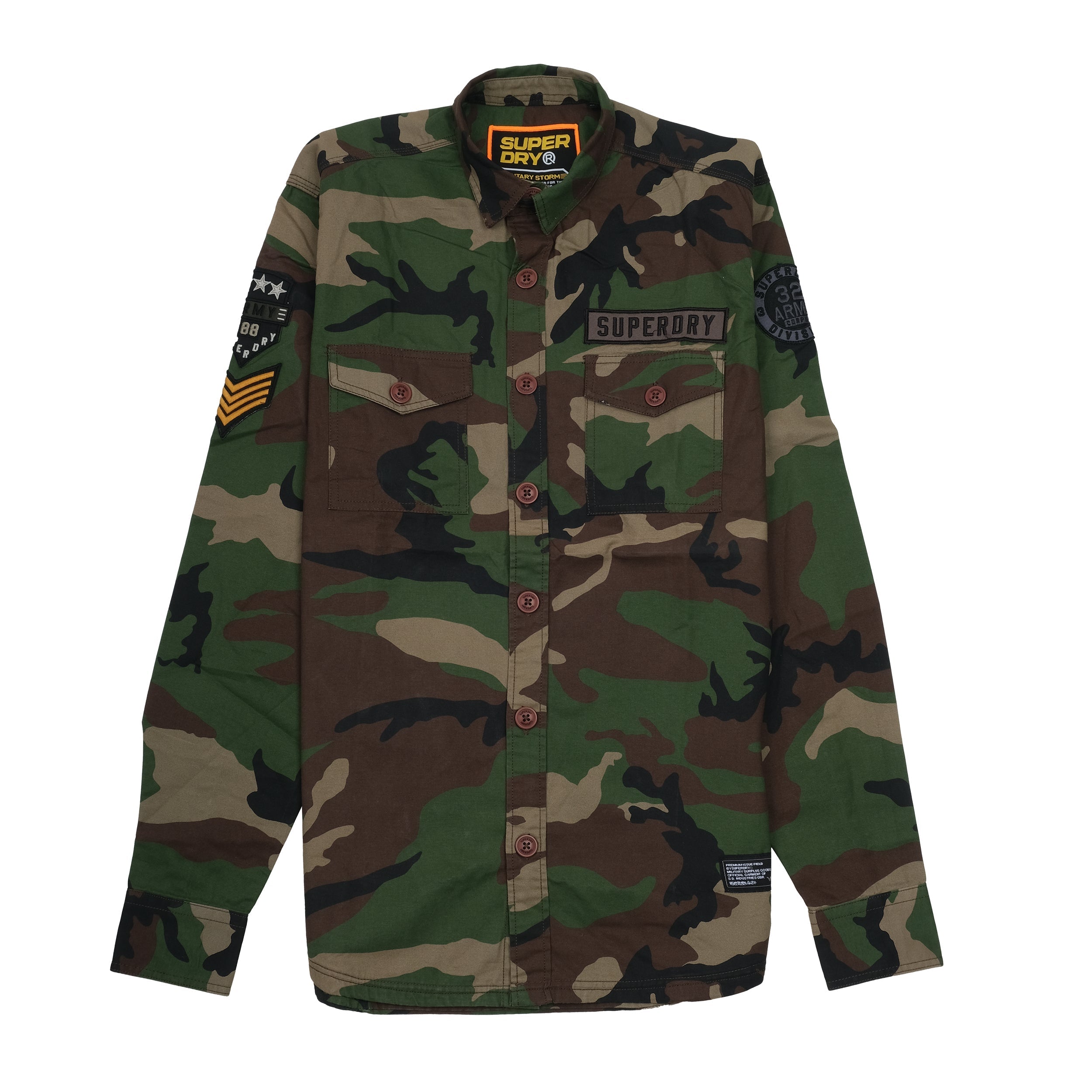 SUPERDRY Enchanted Olive Slim Fit Long Sleeve Shirt