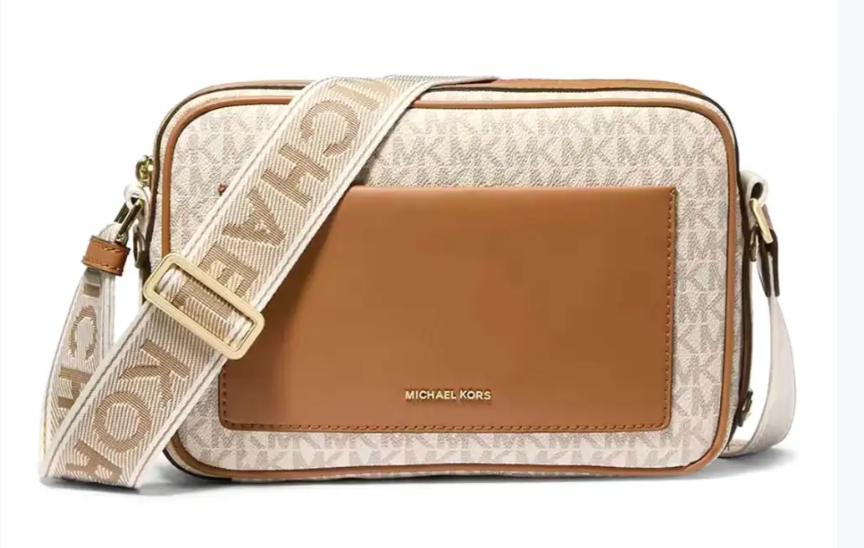 MICHAEL KORS Sandstone Luxe Signature Canvas Crossbody Bag
