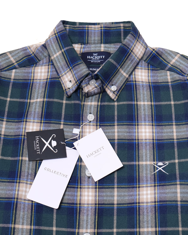 HACKETT LONDON Enchanted Forest Slim Fit Tartan Check Button-Down Shirt