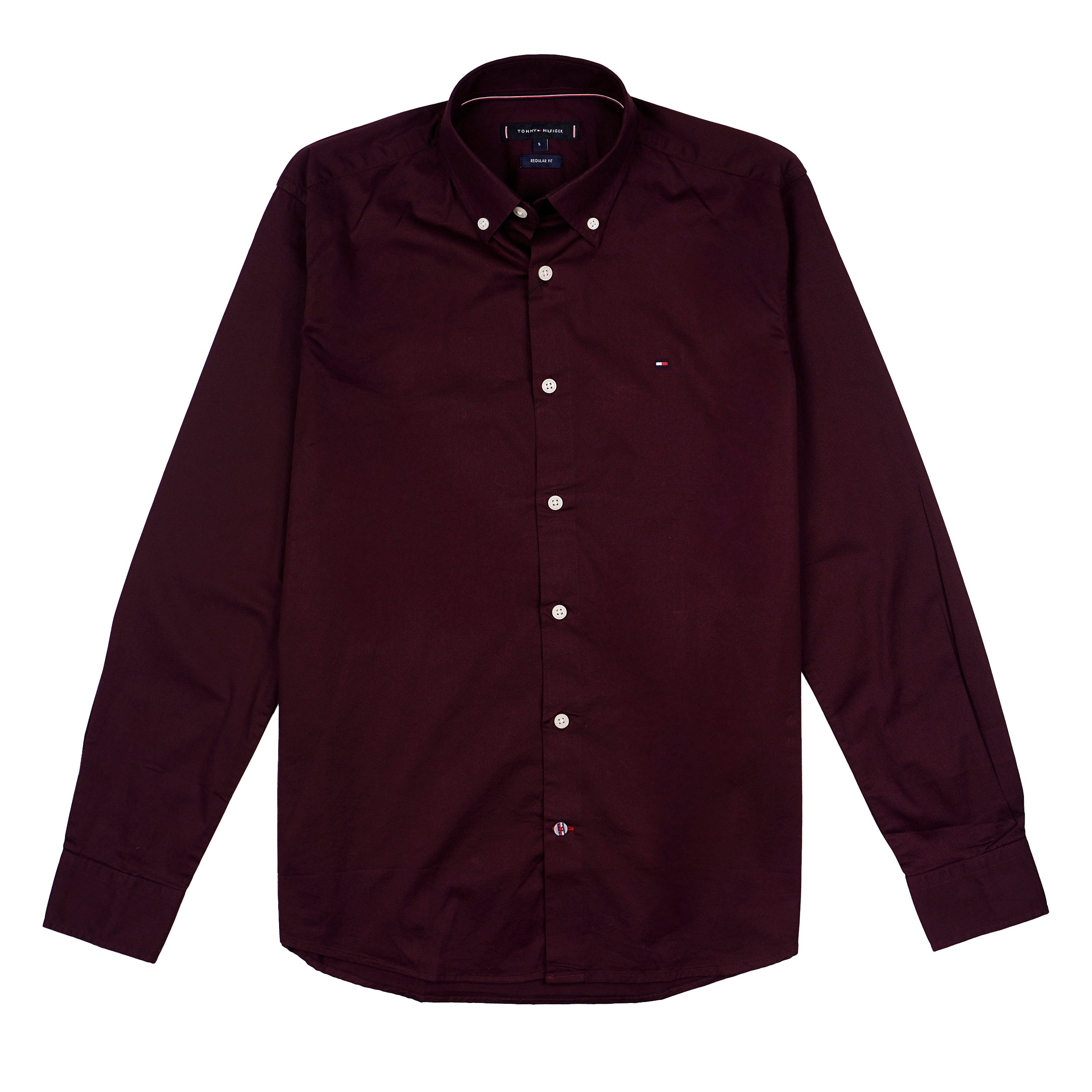 TOMMY HILFIGER Prismatic Garnet Eclipse Tailored Fit Long Sleeve Button-Down Shirt