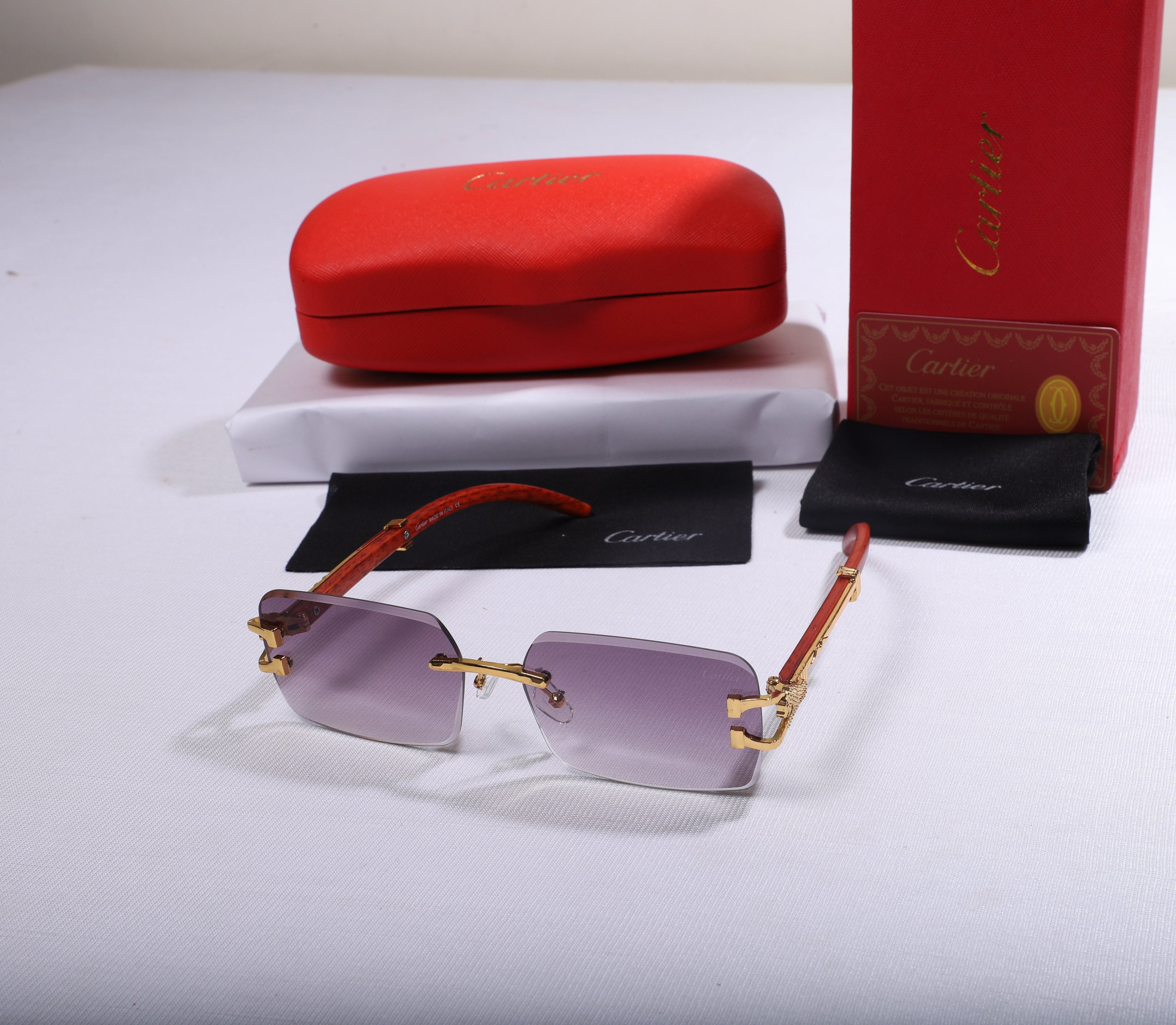 Cartier Luxe Square Sunglasses with Gradient Lenses