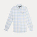 POLO RALPH LAUREN Tranquil Sky Custom Fit Long Sleeve Plaid Shirt