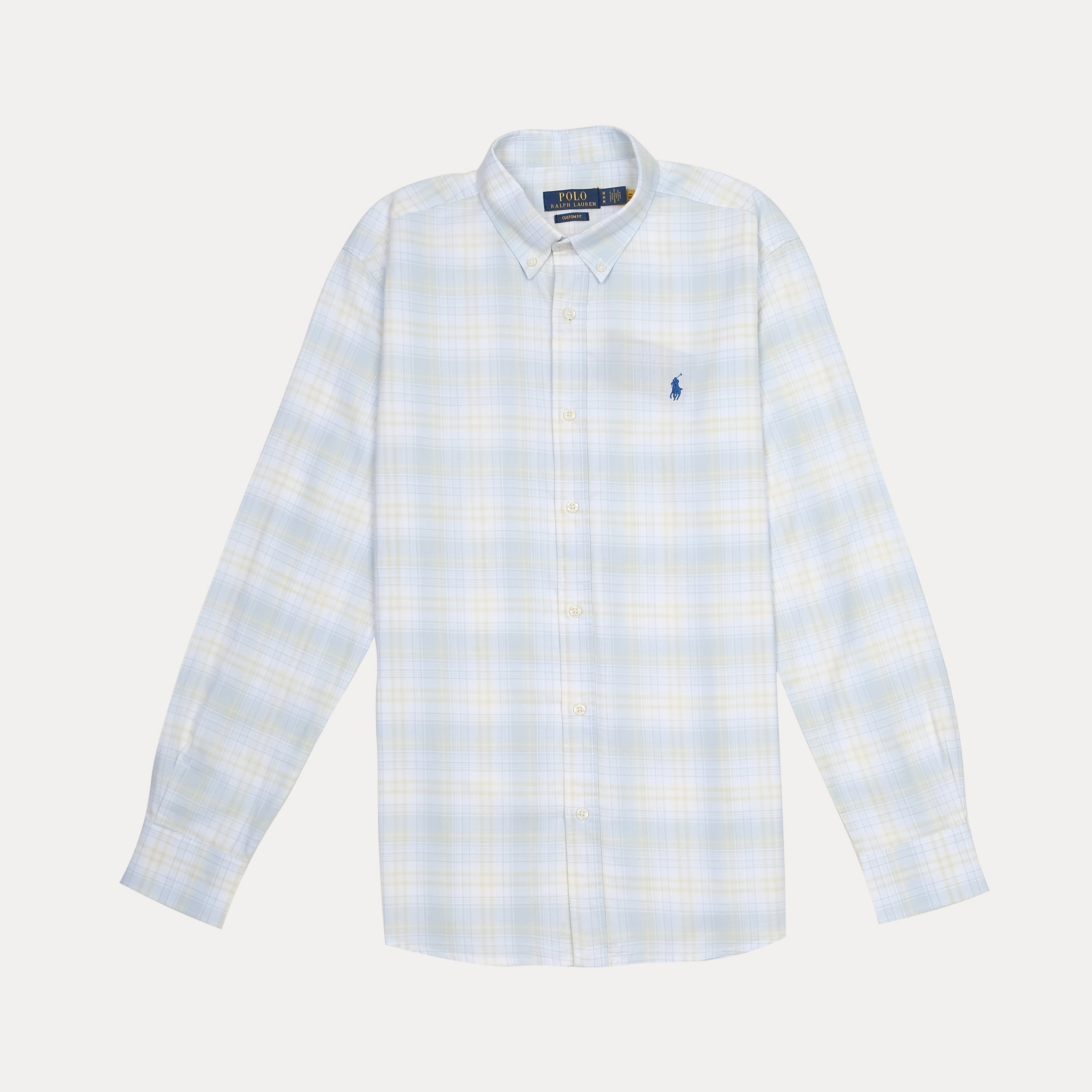 POLO RALPH LAUREN Tranquil Sky Custom Fit Long Sleeve Plaid Shirt