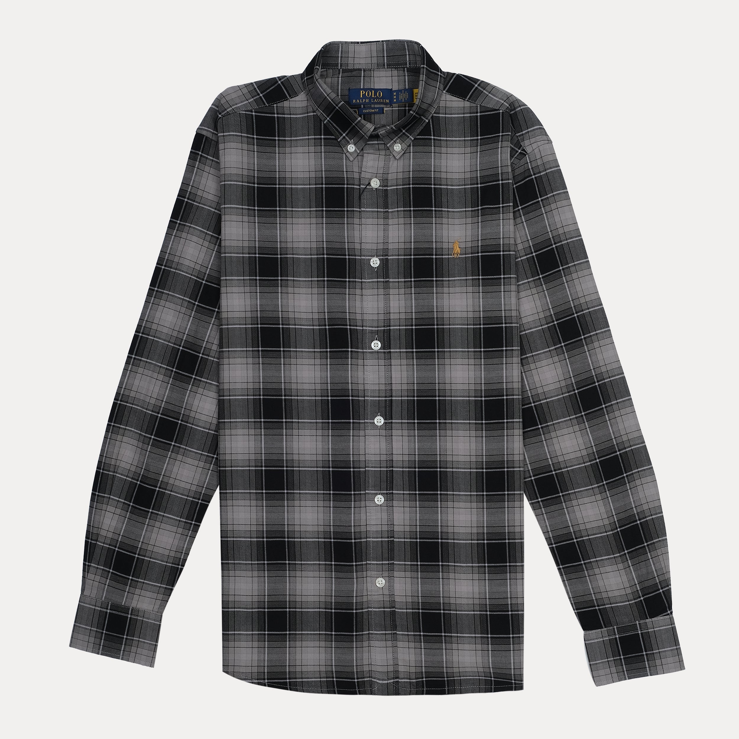 POLO RALPH LAUREN Shadowed Slate Tailored Fit Long Sleeve Flannel Shirt