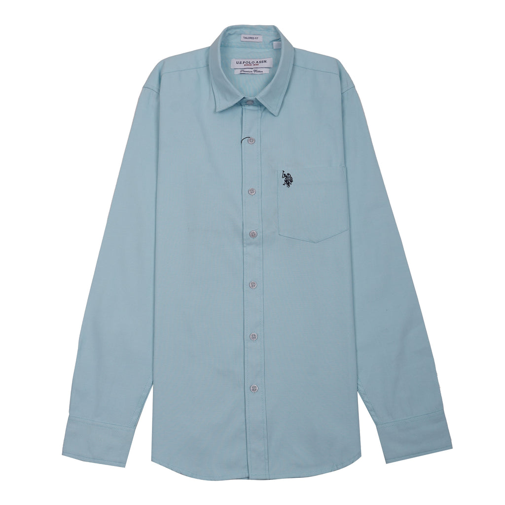 U.S. POLO ASSN. Prismatic Azure Tailored Fit Long Sleeve Shirt