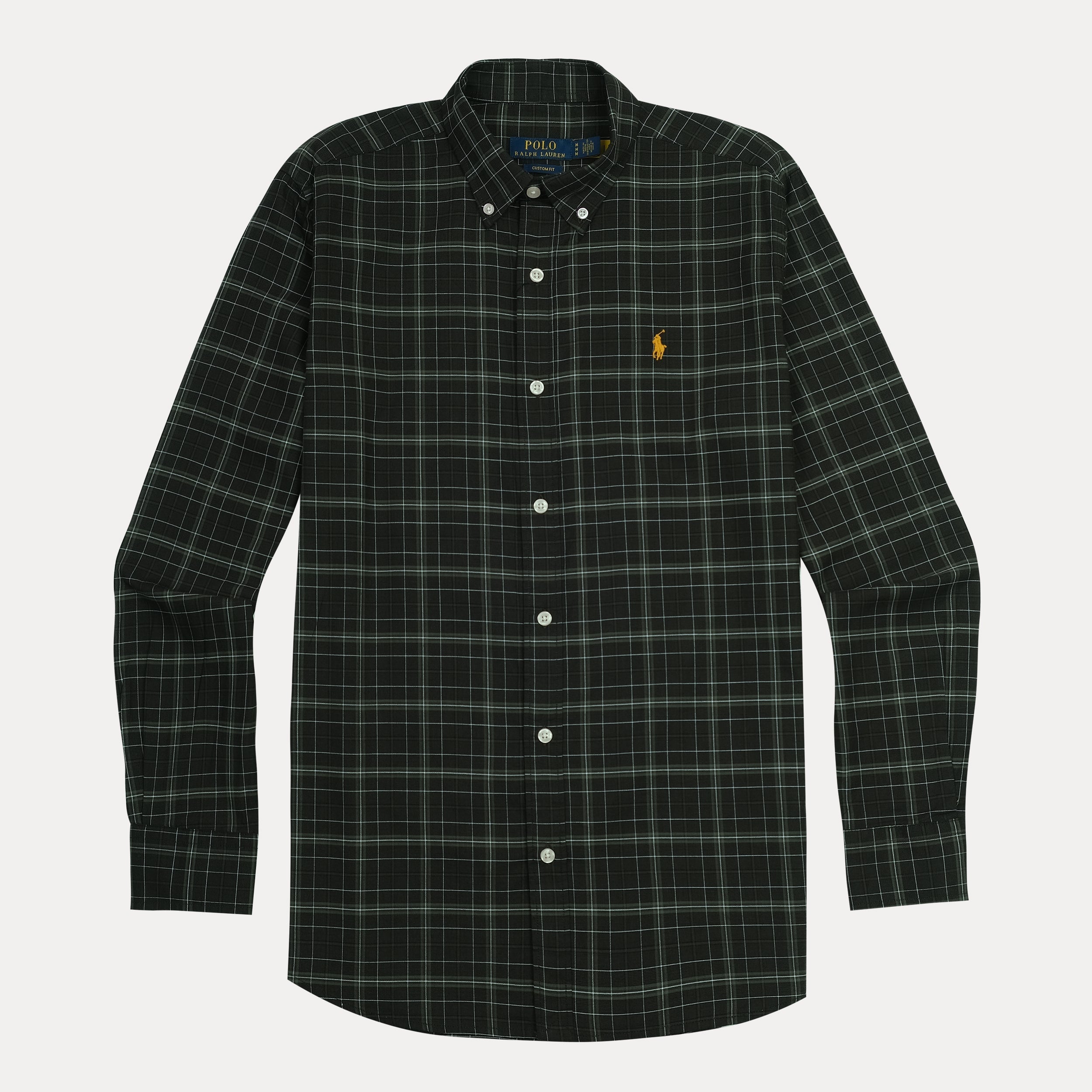 POLO RALPH LAUREN Mystic Emerald Custom Fit Long Sleeve Plaid Shirt