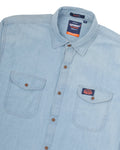 SUPERDRY Celestial Blue Slim Fit Long Sleeve Chambray Shirt