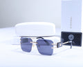 VERSACE Ethereal Sapphire Opulent Shield Sunglasses with Majestic Accents
