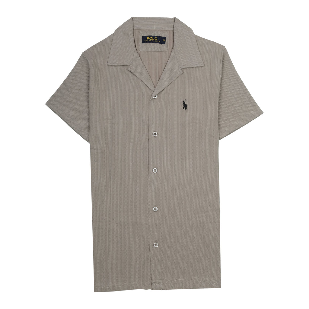 POLO RALPH LAUREN Sandy Beige Textured Short Sleeve Shirt