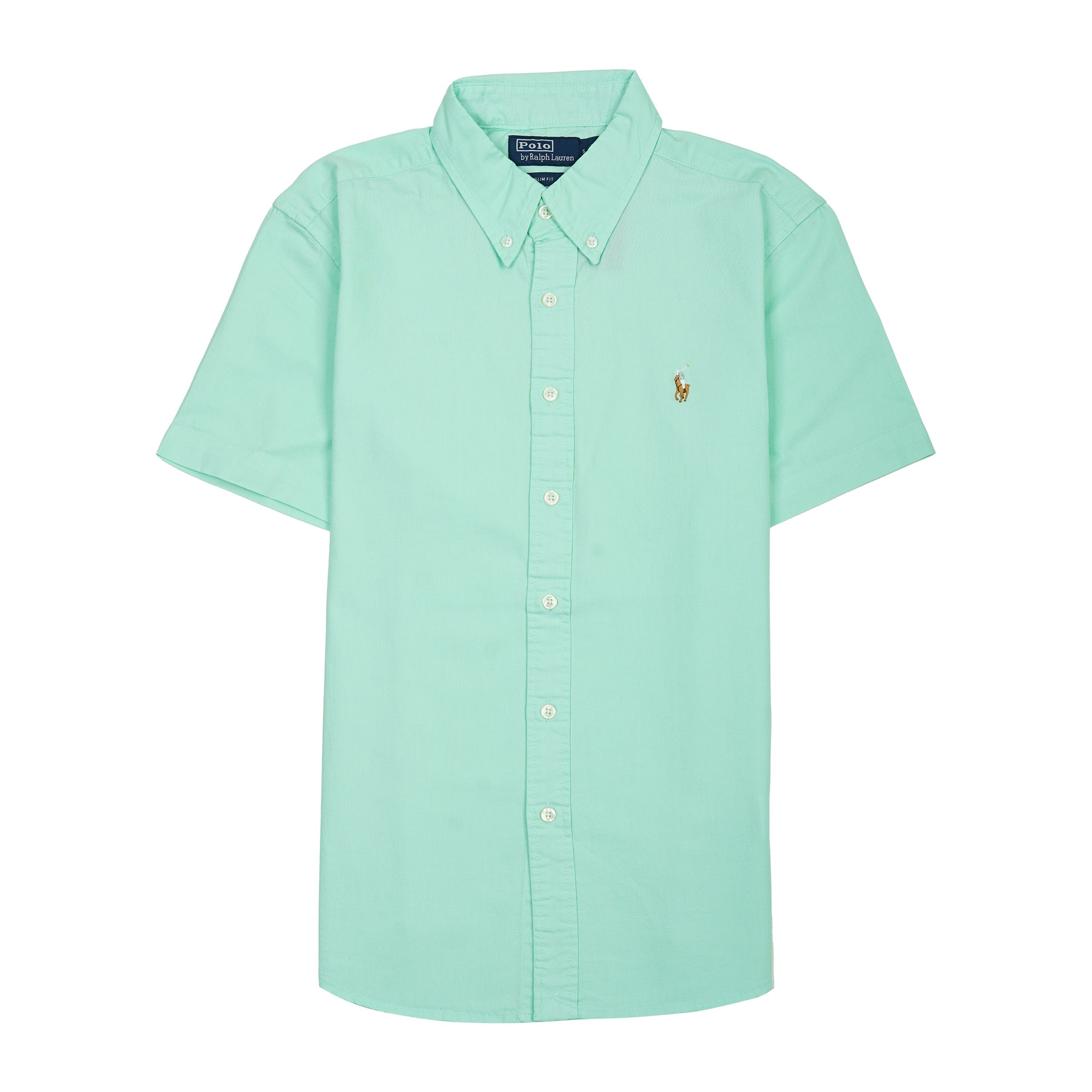 POLO RALPH LAUREN Serene Aqua Slim Fit Short Sleeve Button-Down Shirt