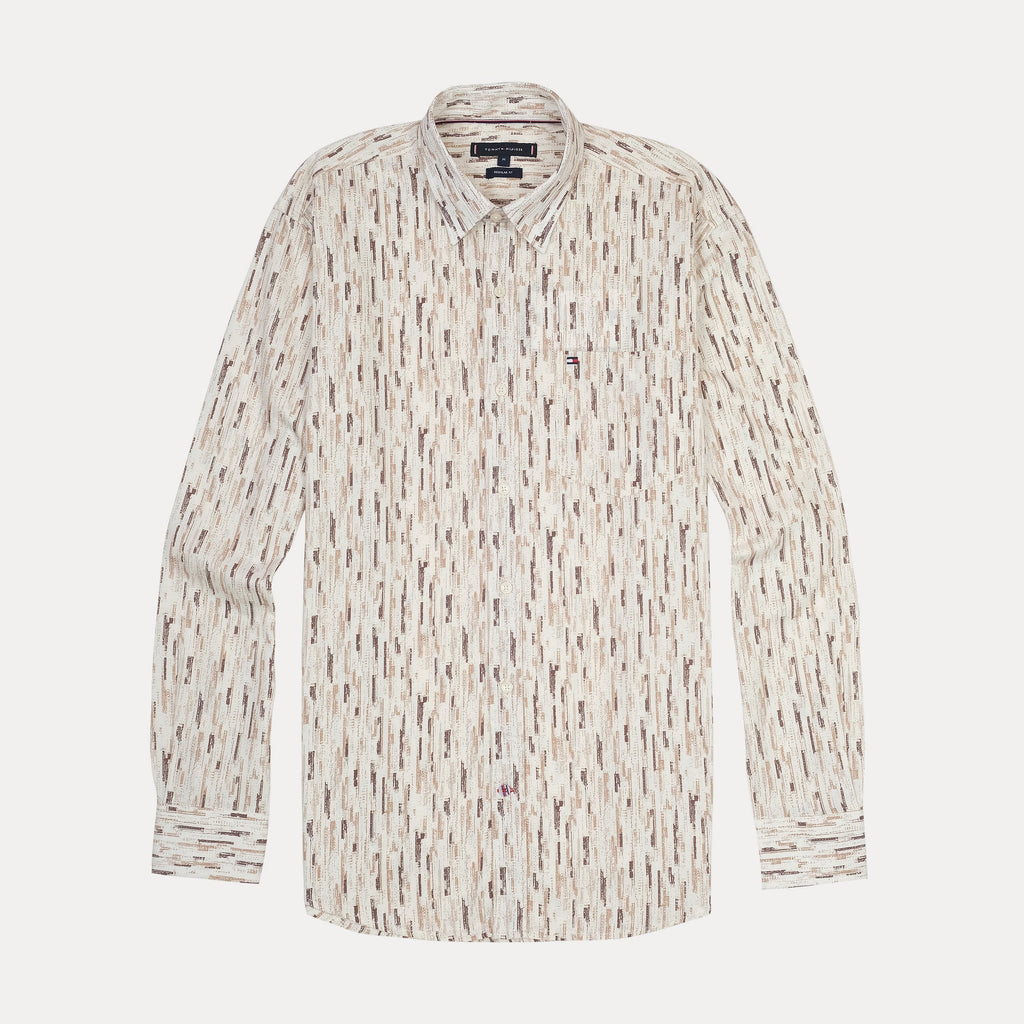 TOMMY HILFIGER Serene Dune Tailored Fit Long Sleeve Textured Shirt
