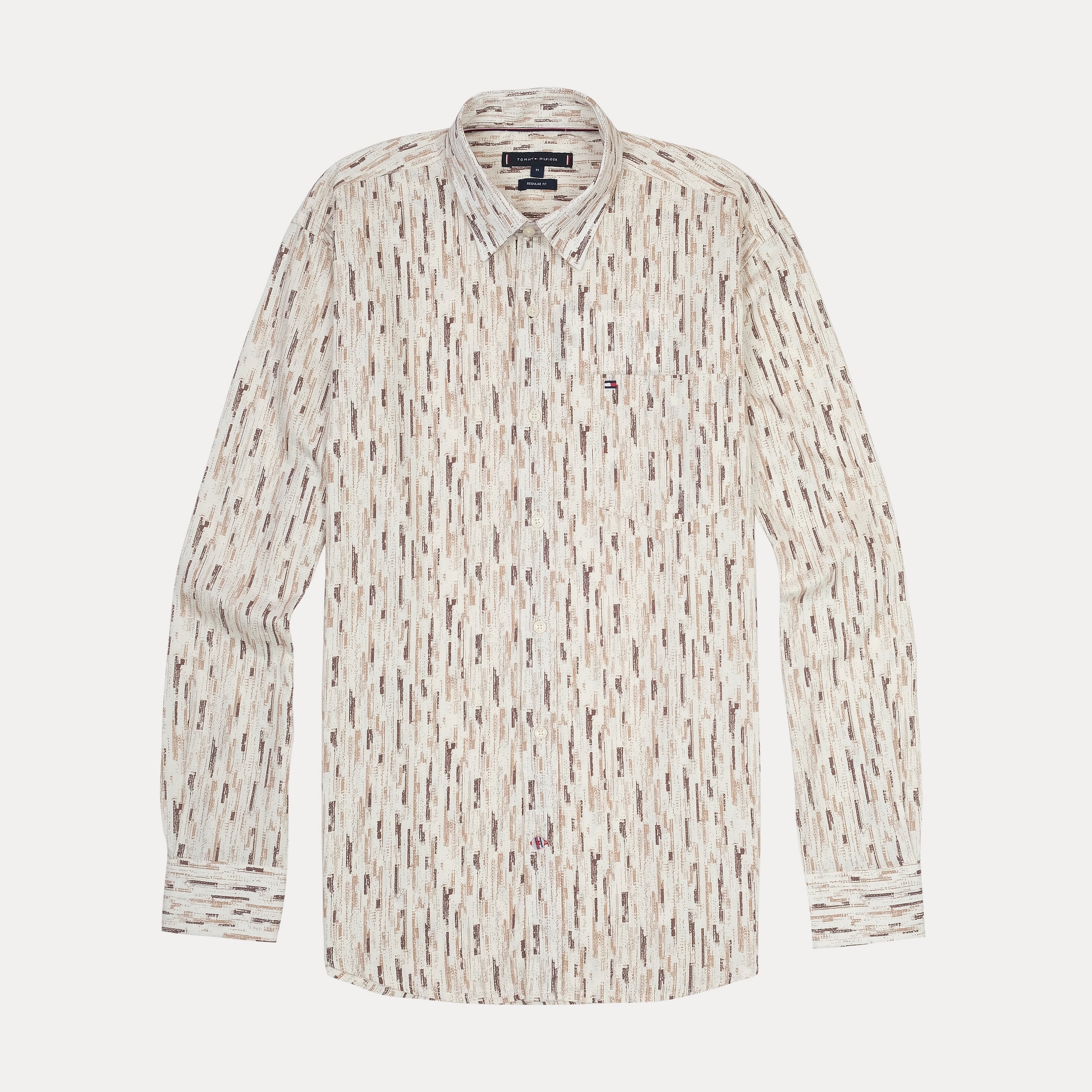 TOMMY HILFIGER Serene Dune Tailored Fit Long Sleeve Textured Shirt