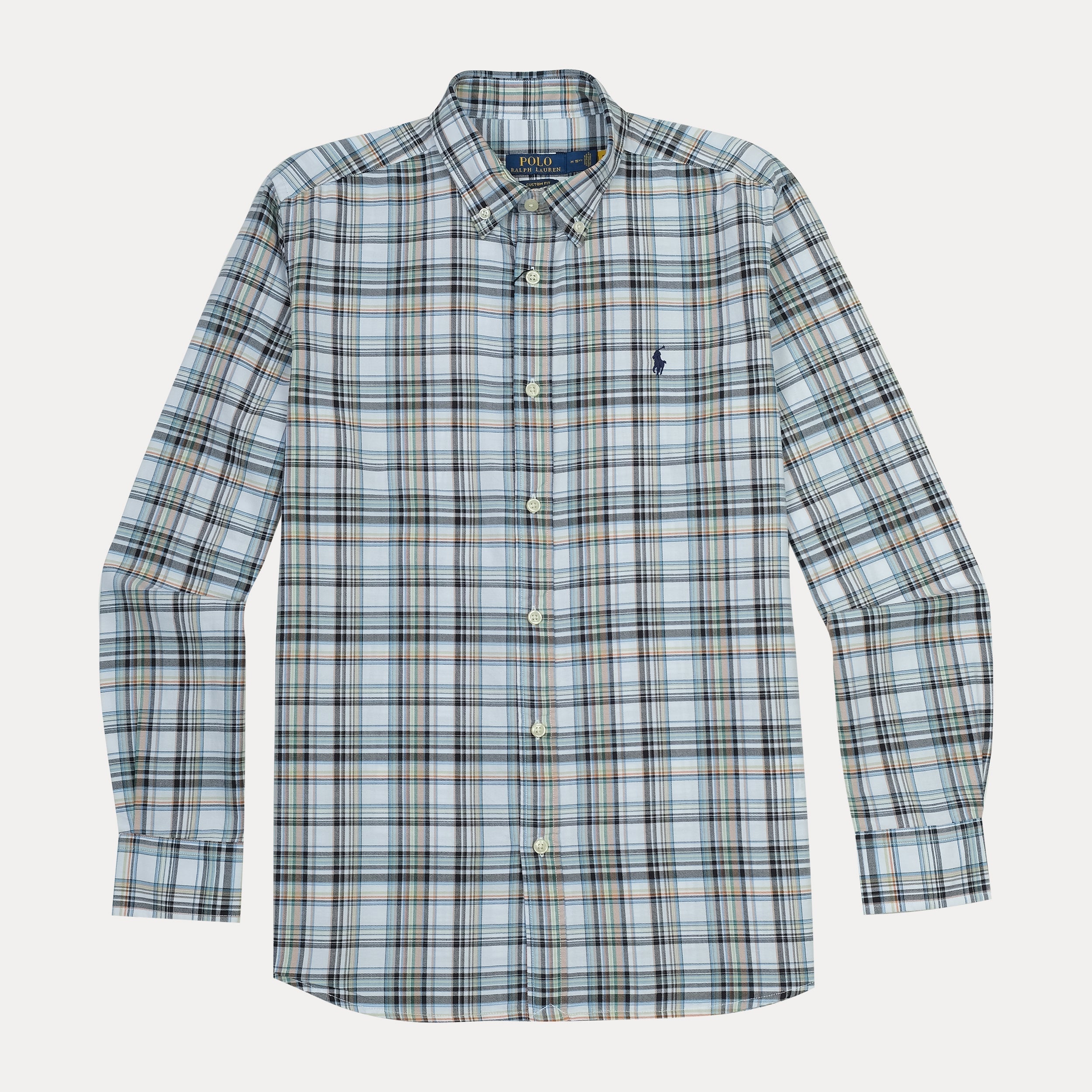 POLO RALPH LAUREN Tranquil Teal Tailored Fit Long Sleeve Plaid Shirt