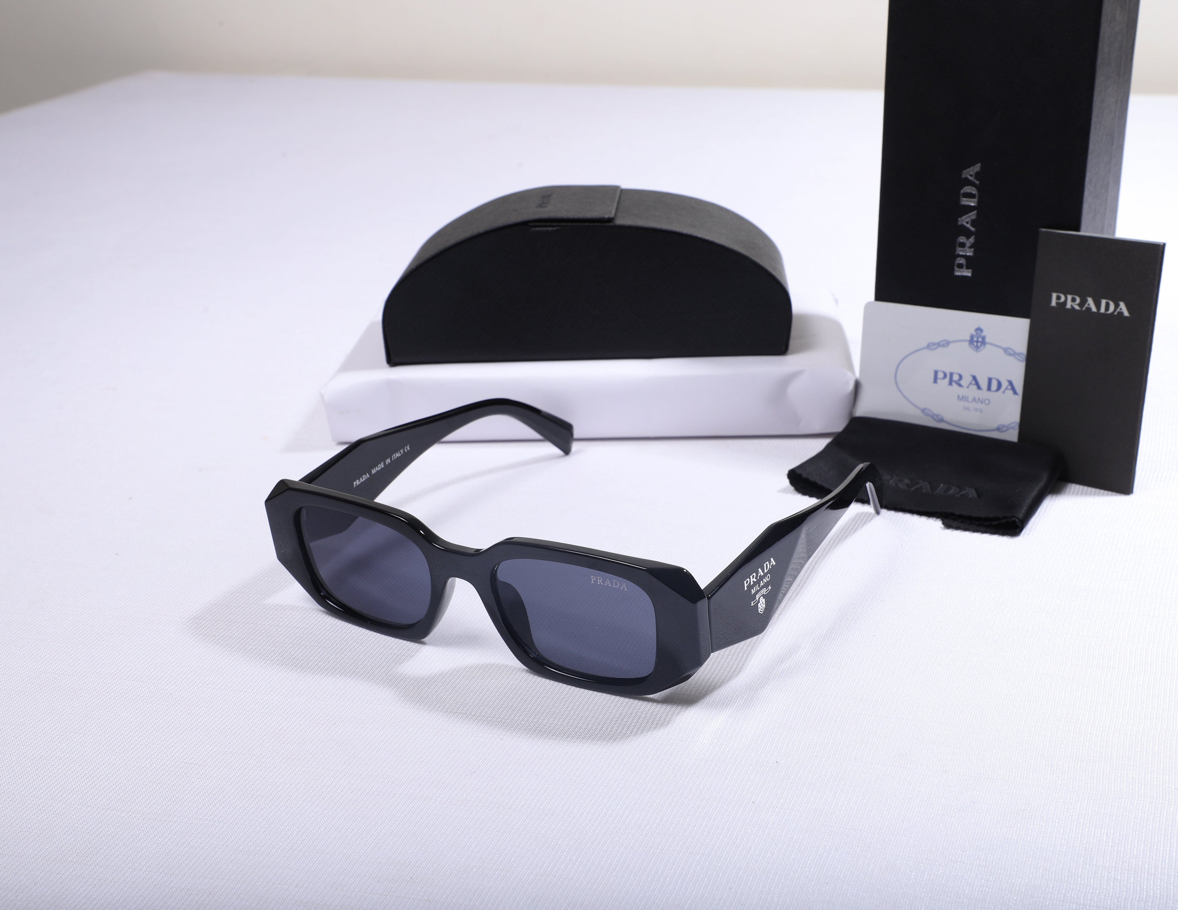 PRADA Hexagonal Frame Sunglasses with Case