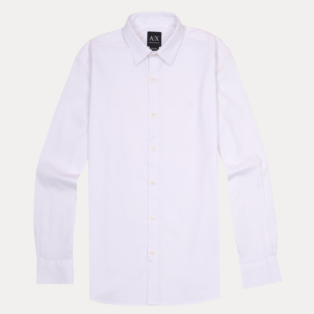ARMANI EXCHANGE Ethereal Pearl Tailored Fit Long Sleeve Button-Up Shirt