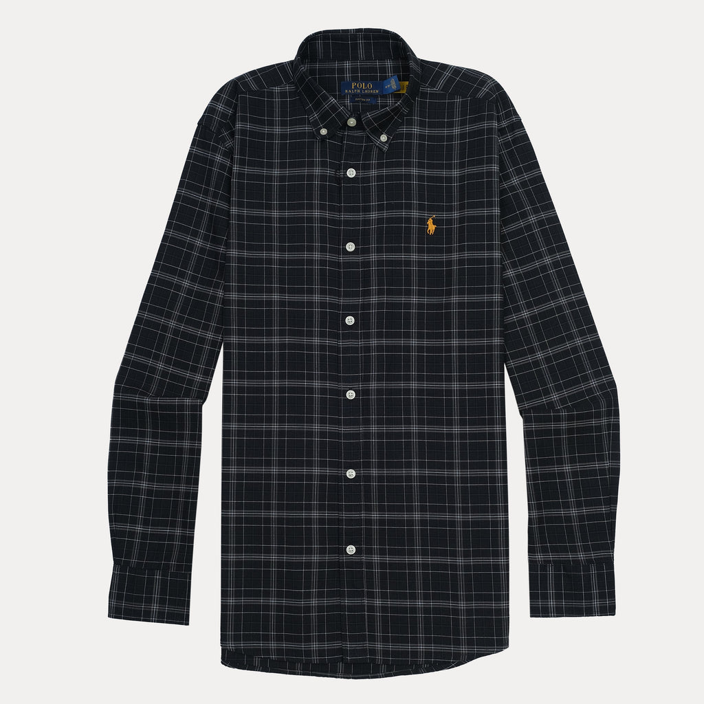 POLO RALPH LAUREN Starlit Onyx Custom Fit Long Sleeve Plaid Shirt
