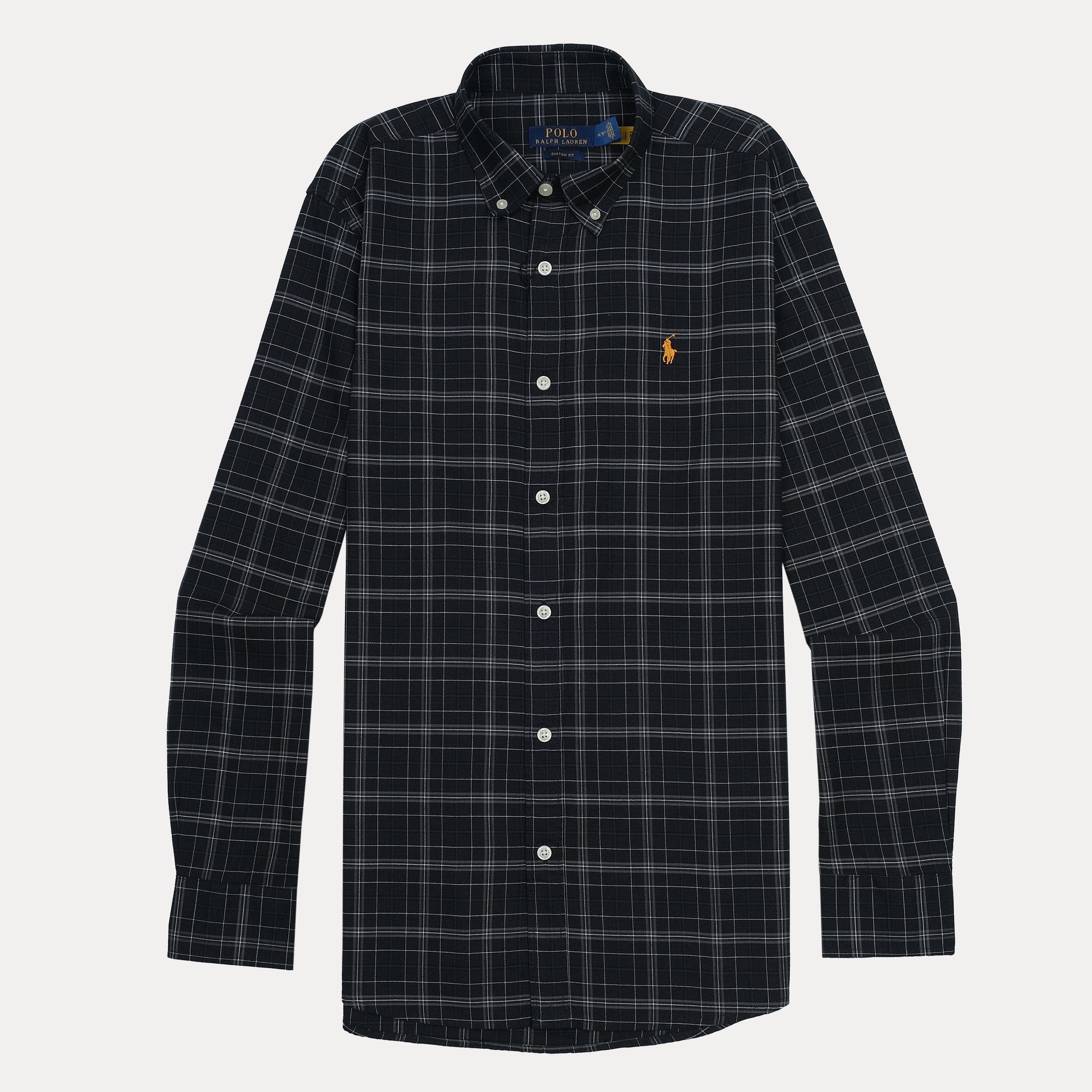 POLO RALPH LAUREN Starlit Onyx Custom Fit Long Sleeve Plaid Shirt