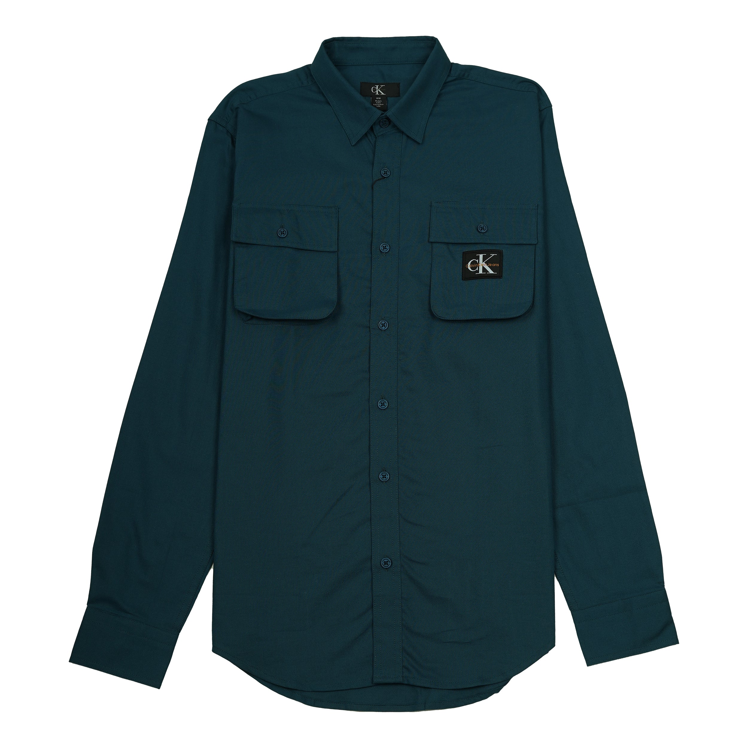 CALVIN KLEIN Deep Lagoon Relaxed Fit Long Sleeve Utility Shirt