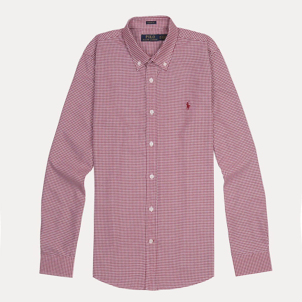 POLO RALPH LAUREN Ember Garnet Classic Fit Long Sleeve Gingham Shirt