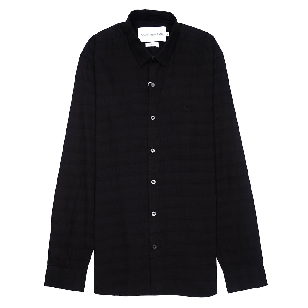CALVIN KLEIN Prismatic Charcoal Tailored Fit Long Sleeve Shirt