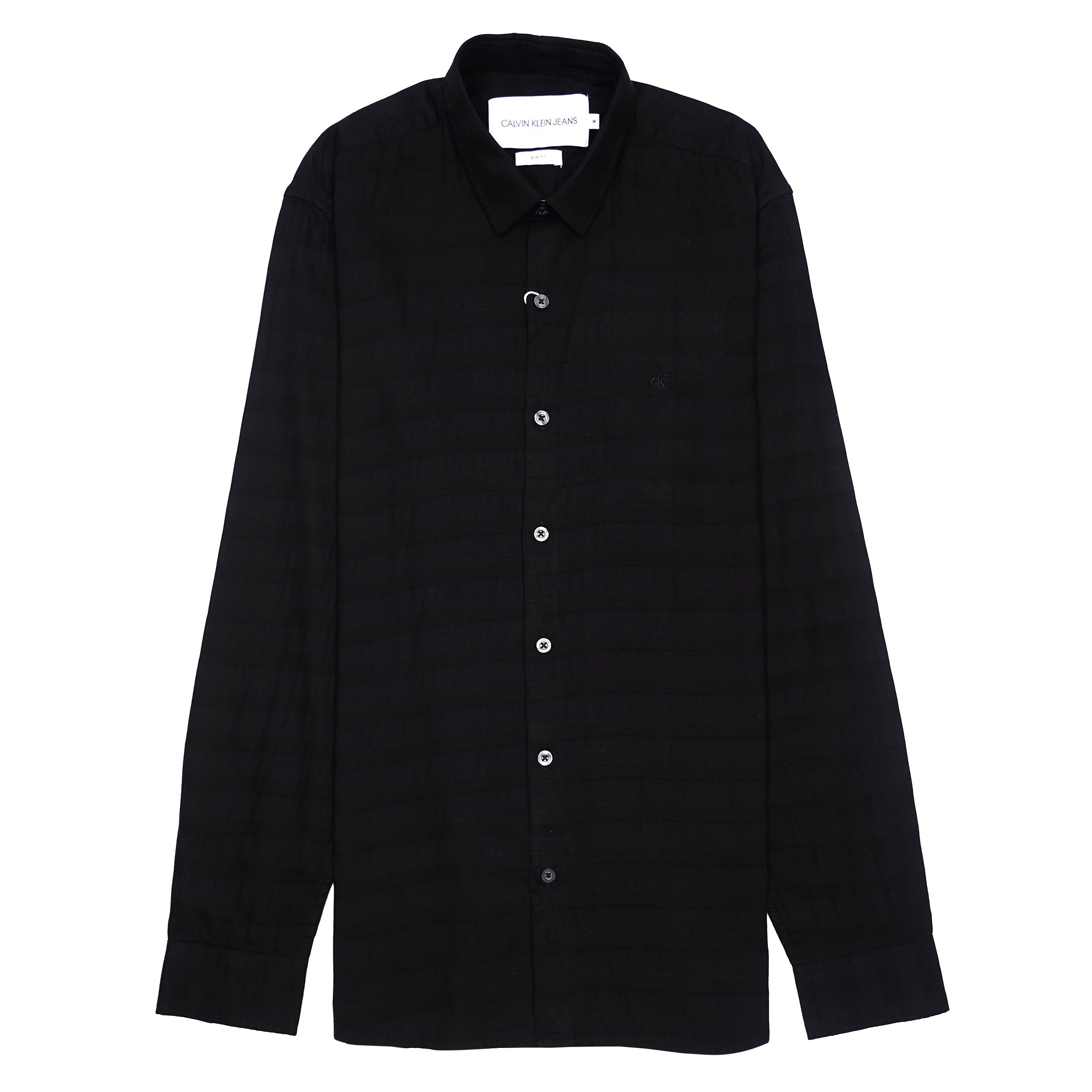 CALVIN KLEIN Prismatic Charcoal Tailored Fit Long Sleeve Shirt