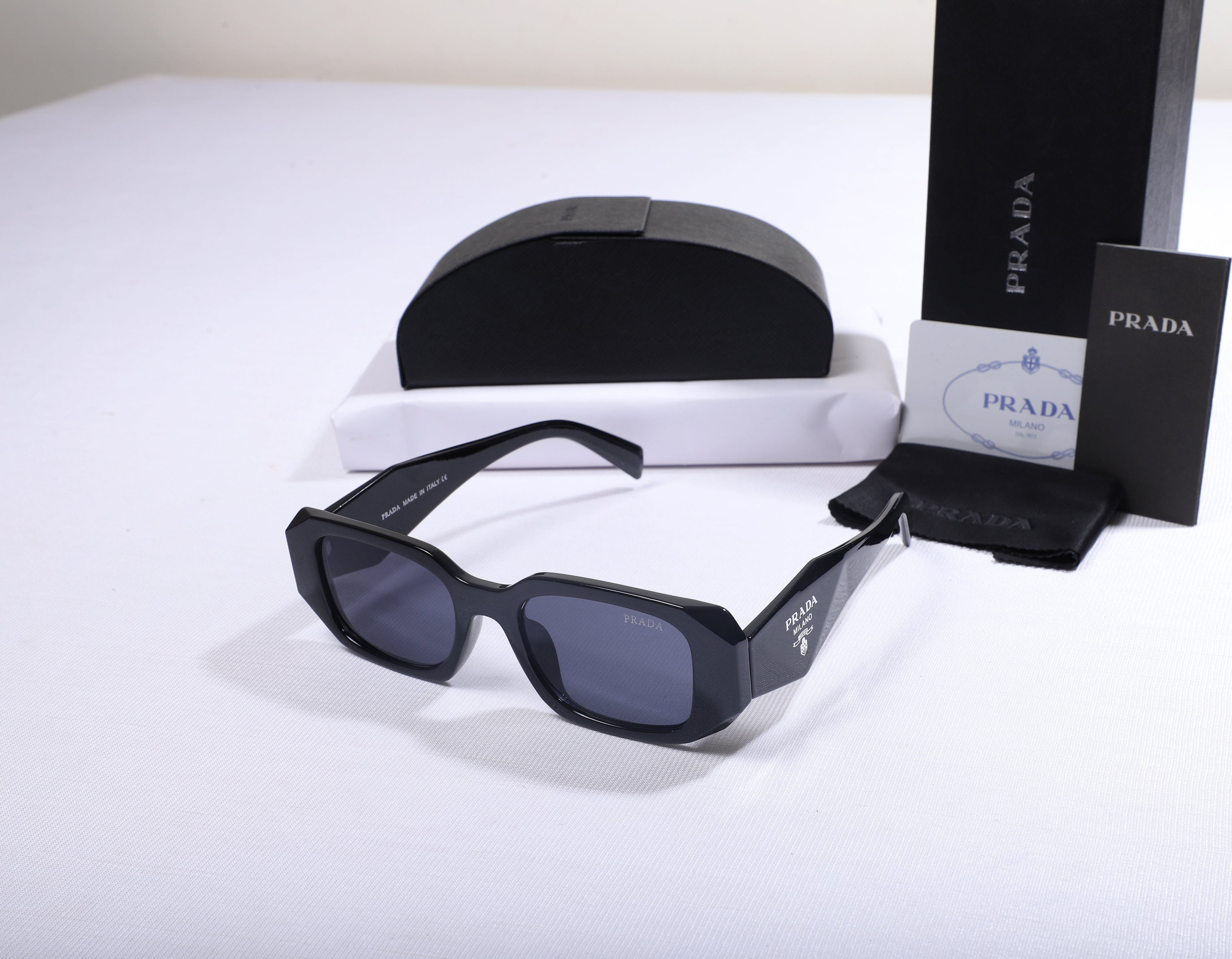 PRADA Hexagonal Frame Sunglasses with Case