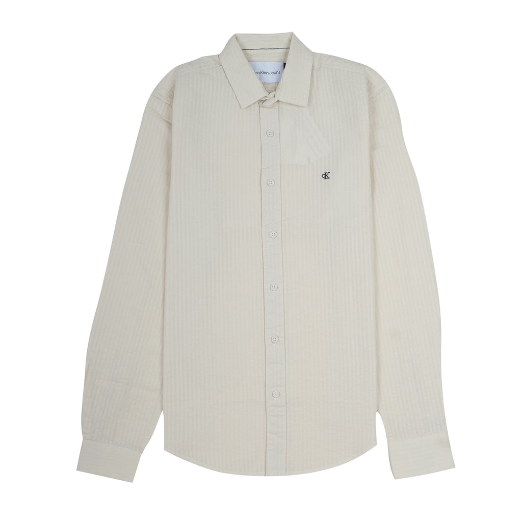 CALVIN KLEIN Soft Cream Whisper Classic Fit Long Sleeve Shirt
