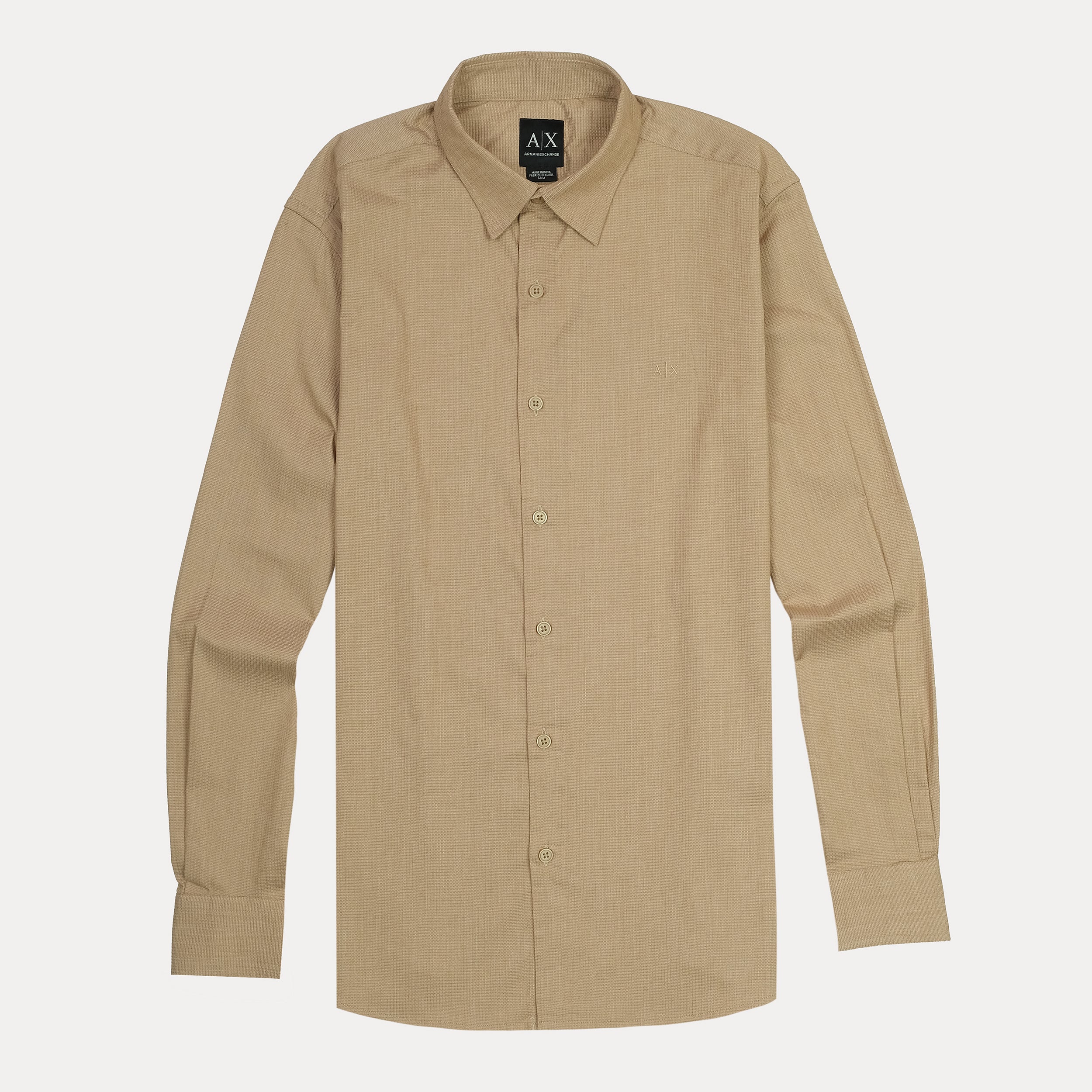 ARMANI EXCHANGE Sandstone Whisper Slim Fit Long Sleeve Textured Button-Up Shirt