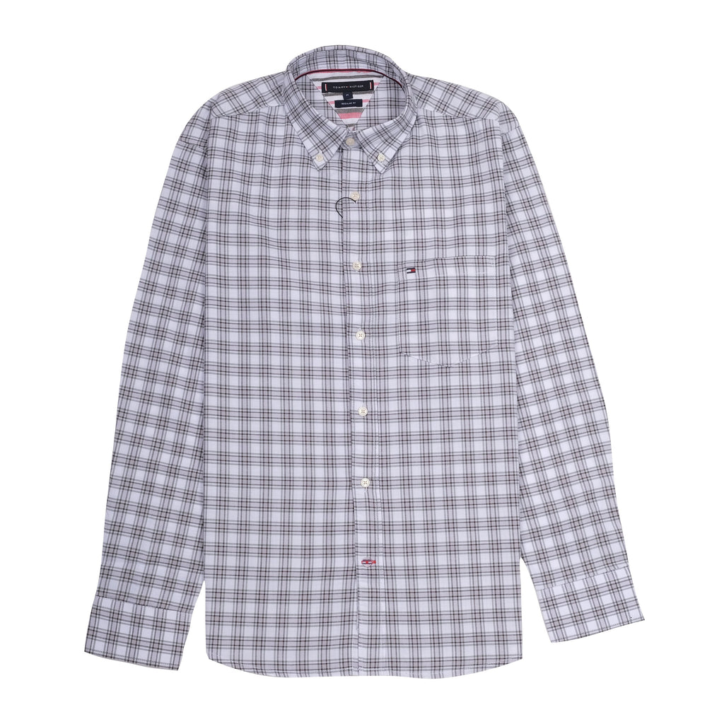 TOMMY HILFIGER Ethereal Pearl Tailored Fit Long Sleeve Checkered Button-Down Shirt